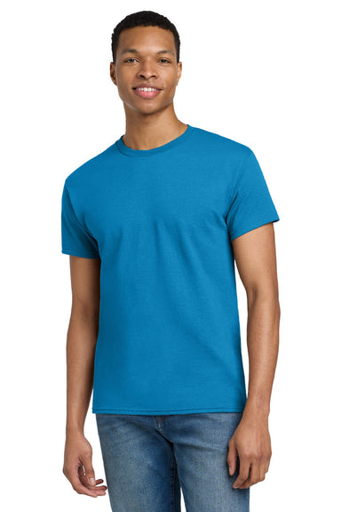 Gildan 2000/2000T Mens Ultra Short Sleeve Crewneck T-Shirt Sapphire Blue Model Front