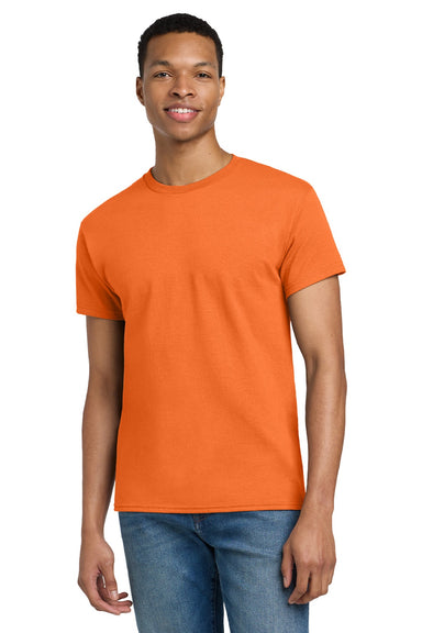 Gildan 2000/2000T Mens Ultra Short Sleeve Crewneck T-Shirt Safety Orange Model Front