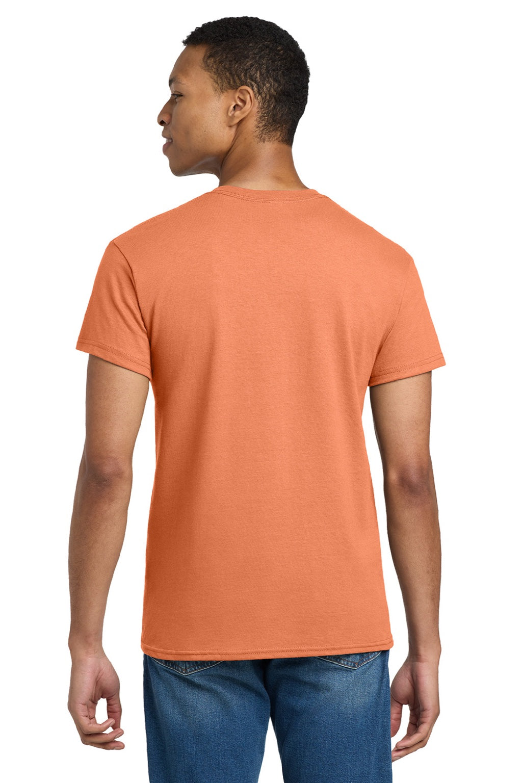 Gildan 2000/2000T Mens Ultra Short Sleeve Crewneck T-Shirt Tangerine Orange Model Back
