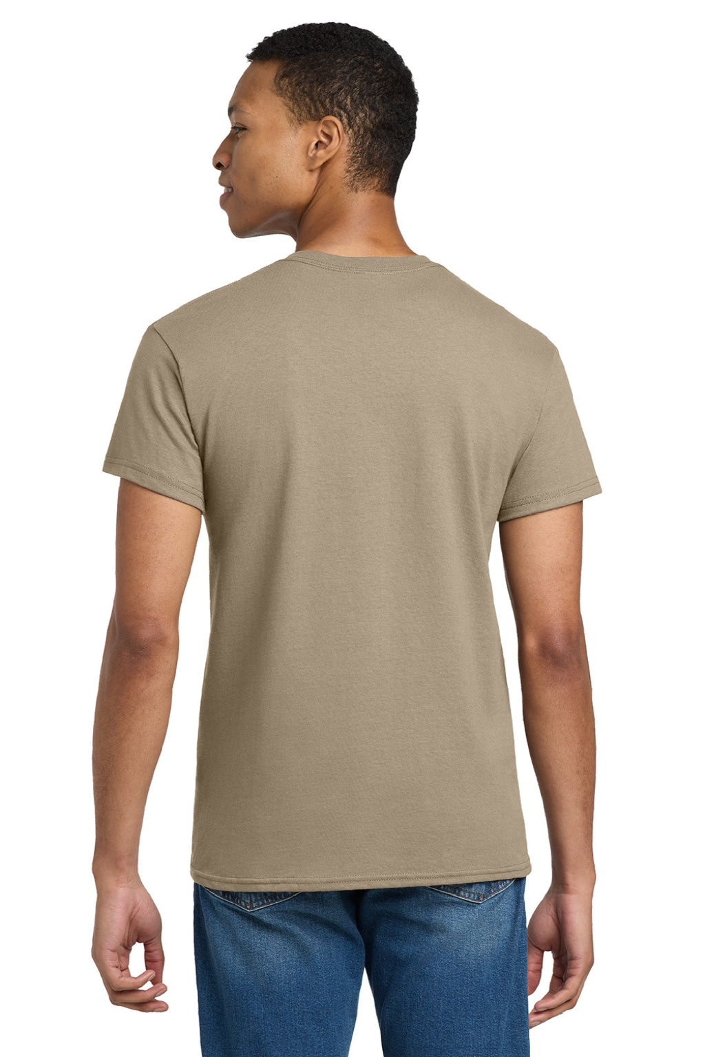 Gildan 2000/2000T Mens Ultra Short Sleeve Crewneck T-Shirt Tan Model Back
