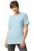 American Apparel 2001 Mens Fine Jersey Short Sleeve Crewneck T-Shirt Powder Blue Model Front