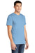American Apparel 2001 Mens Fine Jersey Short Sleeve Crewneck T-Shirt Baby Blue Model 3Q