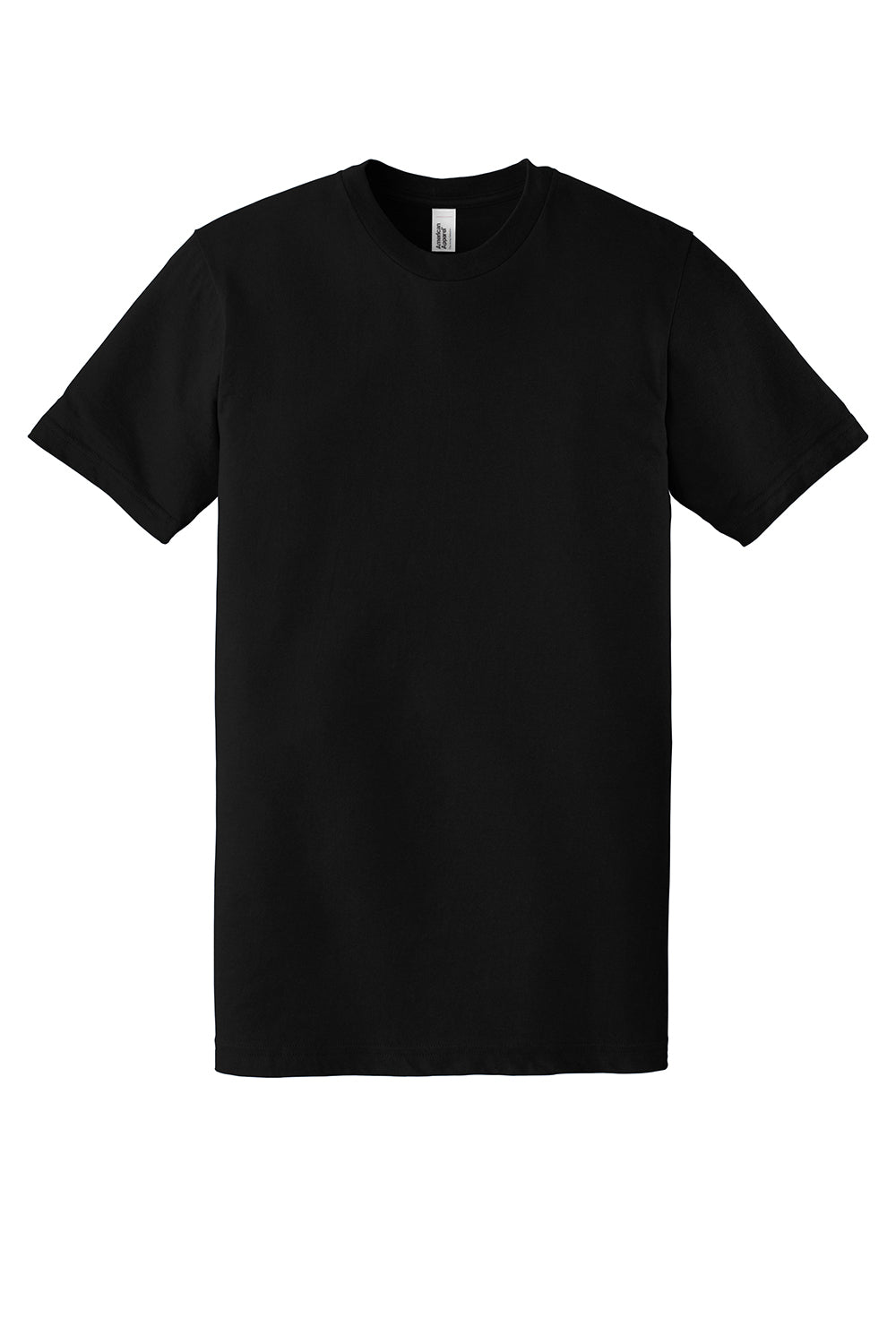 American Apparel 2001 Mens Fine Jersey Short Sleeve Crewneck T-Shirt Black Flat Front