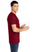 American Apparel 2001 Mens Fine Jersey Short Sleeve Crewneck T-Shirt Cranberry Red Model Side