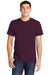 American Apparel 2001 Mens Fine Jersey Short Sleeve Crewneck T-Shirt Eggplant Purple Model Front