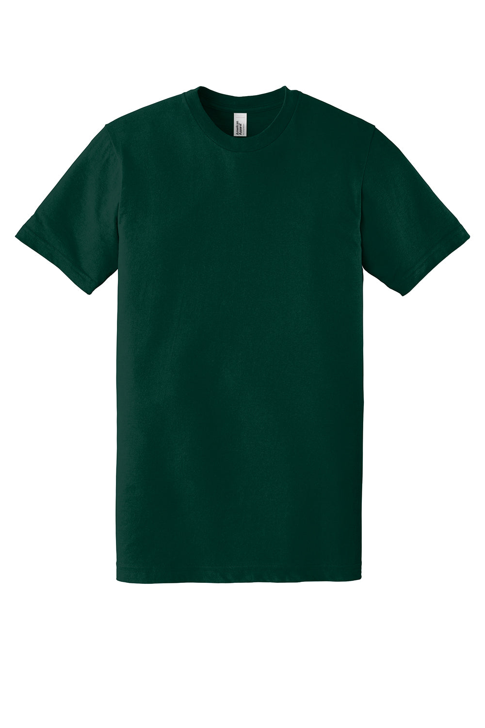 American Apparel 2001 Mens Fine Jersey Short Sleeve Crewneck T-Shirt Forest Green Flat Front