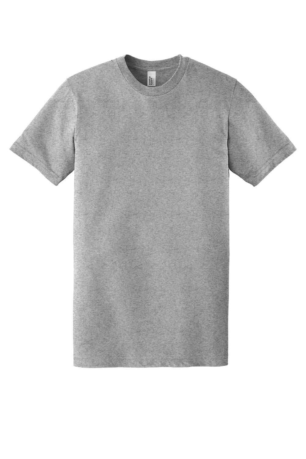 American Apparel 2001 Mens Fine Jersey Short Sleeve Crewneck T-Shirt Heather Grey Flat Front