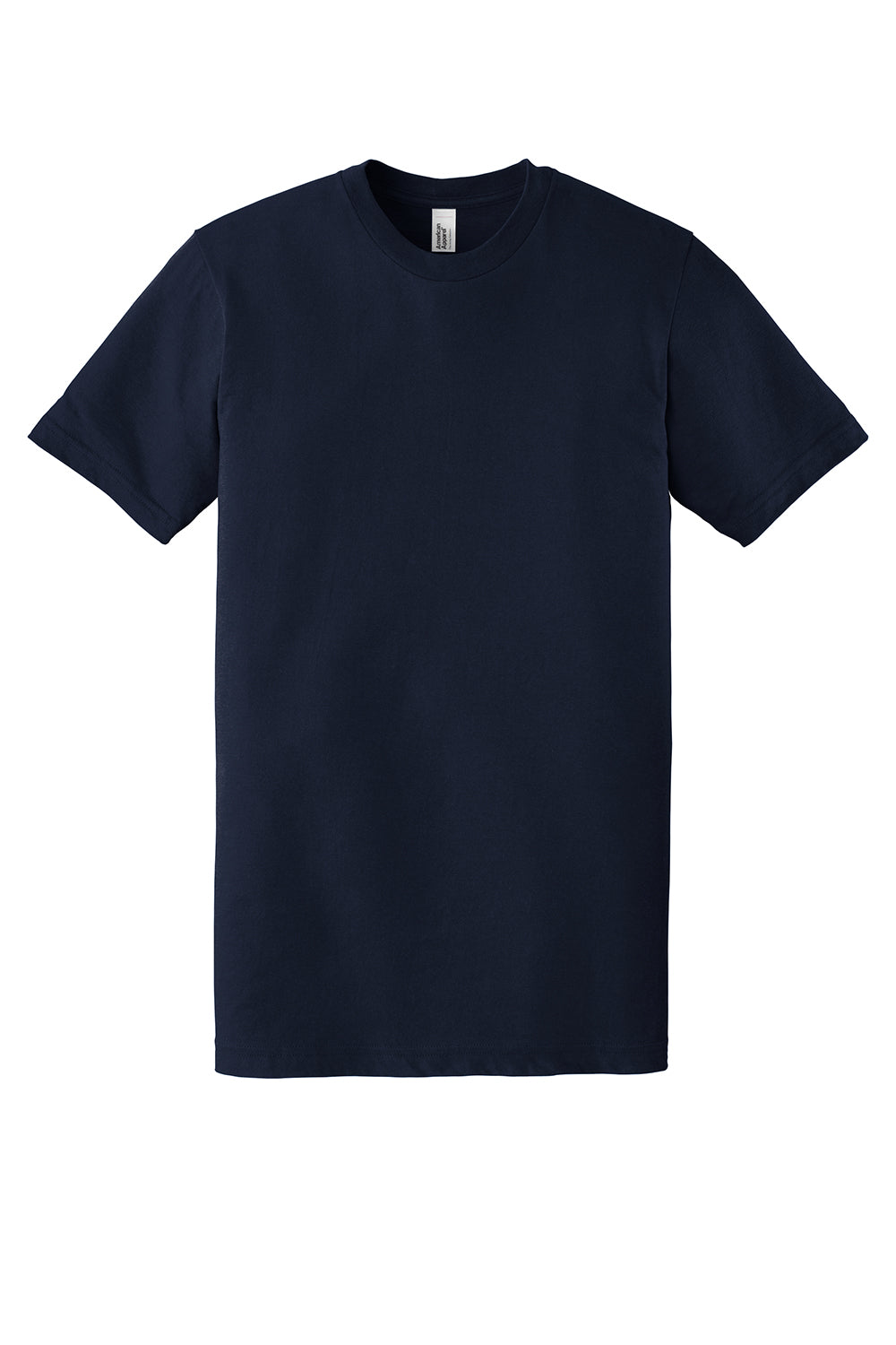 American Apparel 2001 Mens Fine Jersey Short Sleeve Crewneck T-Shirt Navy Blue Flat Front