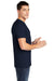 American Apparel 2001 Mens Fine Jersey Short Sleeve Crewneck T-Shirt Navy Blue Model Side