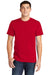 American Apparel 2001 Mens Fine Jersey Short Sleeve Crewneck T-Shirt Red Model Front
