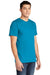 American Apparel 2001 Mens Fine Jersey Short Sleeve Crewneck T-Shirt Teal Blue Model 3Q