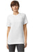 American Apparel 2001CVC Mens CVC Short Sleeve Crewneck T-Shirt White Model Front
