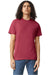 American Apparel 2001CVC Mens CVC Short Sleeve Crewneck T-Shirt Heather Cardinal Red Model Front