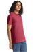 American Apparel 2001CVC Mens CVC Short Sleeve Crewneck T-Shirt Heather Cardinal Red Model Side