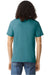 American Apparel 2001CVC Mens CVC Short Sleeve Crewneck T-Shirt Heather Arctic Blue Model Back