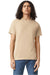 American Apparel 2001CVC Mens CVC Short Sleeve Crewneck T-Shirt Heather Bone Model Front