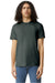 American Apparel 2001CVC Mens CVC Short Sleeve Crewneck T-Shirt Heather Charcoal Grey Model Front