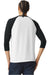 American Apparel 2003CVC Mens CVC Raglan 3/4 Sleeve Crewneck T-Shirt White/Black Model Back