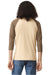 American Apparel 2003CVC Mens CVC Raglan 3/4 Sleeve Crewneck T-Shirt Heather Bone/Heather Army Brown Model Back