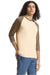 American Apparel 2003CVC Mens CVC Raglan 3/4 Sleeve Crewneck T-Shirt Heather Bone/Heather Army Brown Model Side