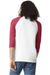 American Apparel 2003CVC Mens CVC Raglan 3/4 Sleeve Crewneck T-Shirt White/Heather Cardinal Red Model Back