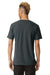 American Apparel 2004CVC Mens CVC Short Sleeve Henley T-Shirt Heather Charcoal Grey Model Back