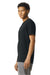 American Apparel 2004CVC Mens CVC Short Sleeve Henley T-Shirt Black Model Side