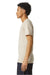 American Apparel 2004CVC Mens CVC Short Sleeve Henley T-Shirt Heather Bone Model Side