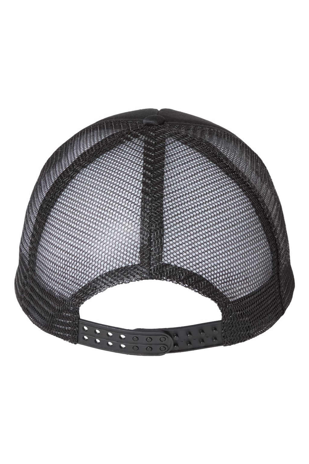 Valucap Hats VC700 Mens Foam Mesh Back Snapback Trucker Hat Black Flat Back