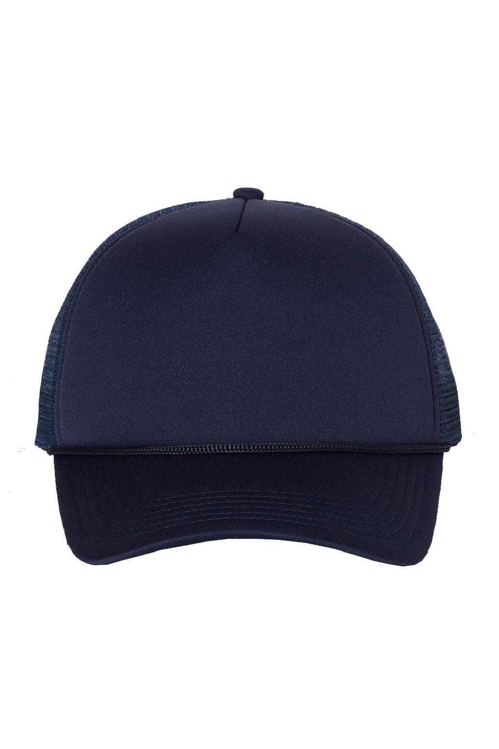 Valucap Hats VC700 Mens Foam Mesh Back Snapback Trucker Hat Navy Blue Flat Front