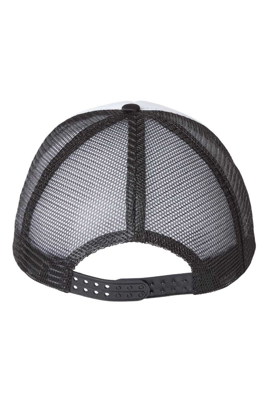 Valucap Hats VC700 Mens Foam Mesh Back Snapback Trucker Hat White/Black Flat Back
