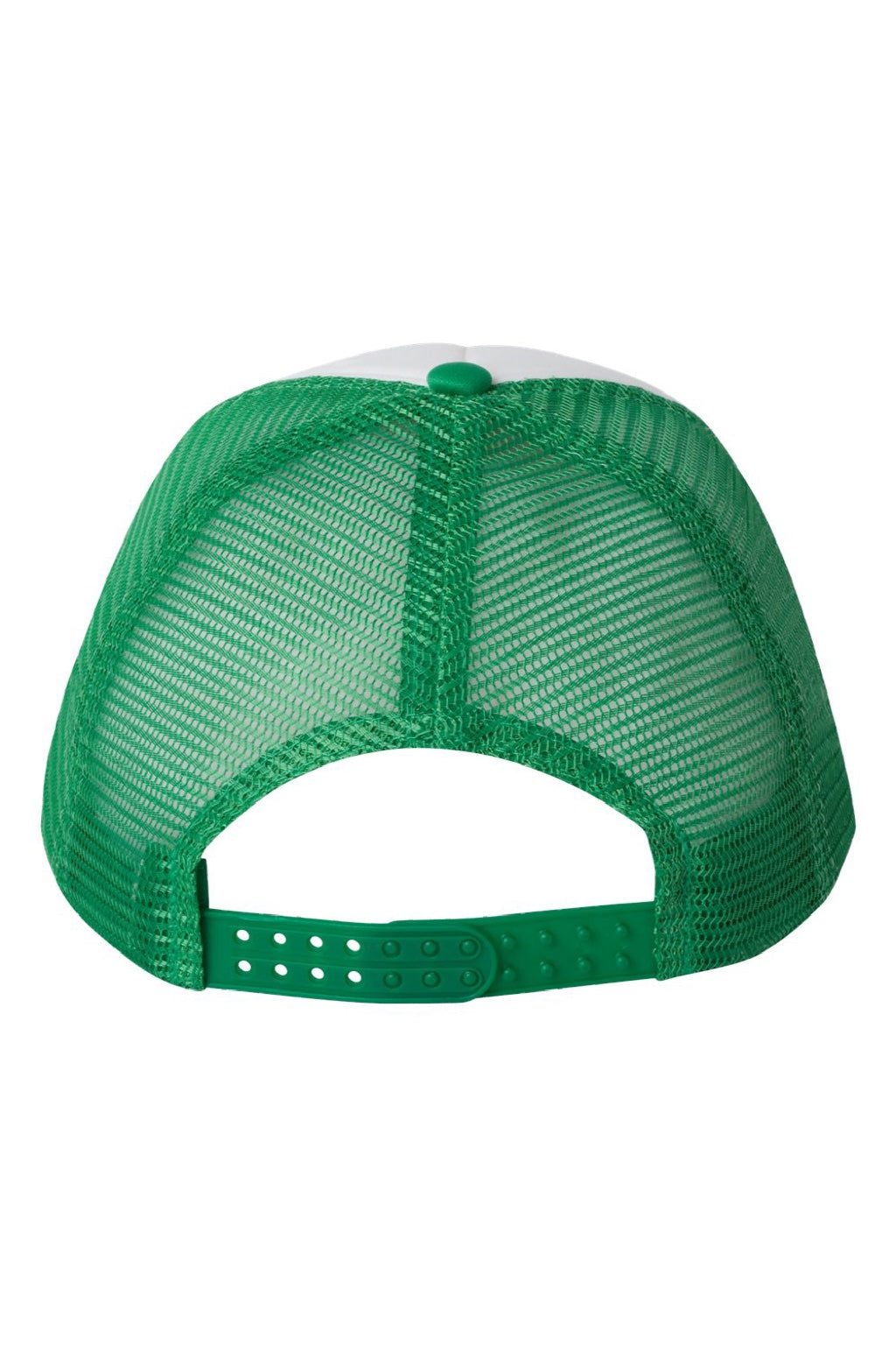 Valucap Hats VC700 Mens Foam Mesh Back Snapback Trucker Hat White/Kelly Green Flat Back