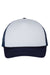 Valucap Hats VC700 Mens Foam Mesh Back Snapback Trucker Hat White/Navy Blue Flat Front