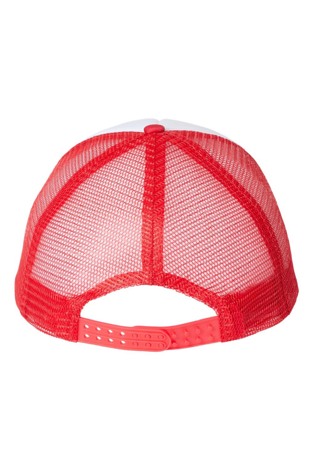 Valucap Hats VC700 Mens Foam Mesh Back Snapback Trucker Hat White/Red Flat Back