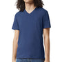 American Apparel Mens CVC Short Sleeve V-Neck T-Shirt - Heather Indigo Blue