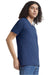 American Apparel 2006CVC Mens CVC Short Sleeve V-Neck T-Shirt Heather Indigo Blue Model Side