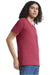 American Apparel 2006CVC Mens CVC Short Sleeve V-Neck T-Shirt Heather Cardinal Red Model Side