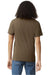 American Apparel 2006CVC Mens CVC Short Sleeve V-Neck T-Shirt Heather Army Brown Model Back