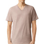 American Apparel Mens CVC Short Sleeve V-Neck T-Shirt - Heather Blush Pink