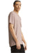 American Apparel 2006CVC Mens CVC Short Sleeve V-Neck T-Shirt Heather Blush Pink Model Side
