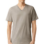 American Apparel Mens CVC Short Sleeve V-Neck T-Shirt - Heather Khaki Brown