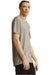 American Apparel 2006CVC Mens CVC Short Sleeve V-Neck T-Shirt Heather Khaki Brown Model Side