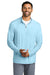 TravisMathew TM1MW452 Mens Crestview 1/4 Zip Sweatshirt Dream Blue Model Front