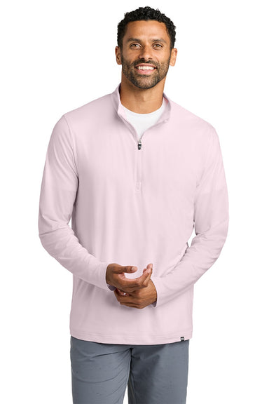 TravisMathew TM1MW452 Mens Crestview 1/4 Zip Sweatshirt Stone Pink Model Front