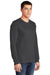 American Apparel 2007 Mens Fine Jersey Long Sleeve Crewneck T-Shirt Asphalt Grey Model 3Q