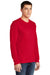 American Apparel 2007 Mens Fine Jersey Long Sleeve Crewneck T-Shirt Red Model 3Q