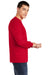 American Apparel 2007 Mens Fine Jersey Long Sleeve Crewneck T-Shirt Red Model Side