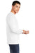 American Apparel 2007 Mens Fine Jersey Long Sleeve Crewneck T-Shirt White Model Side