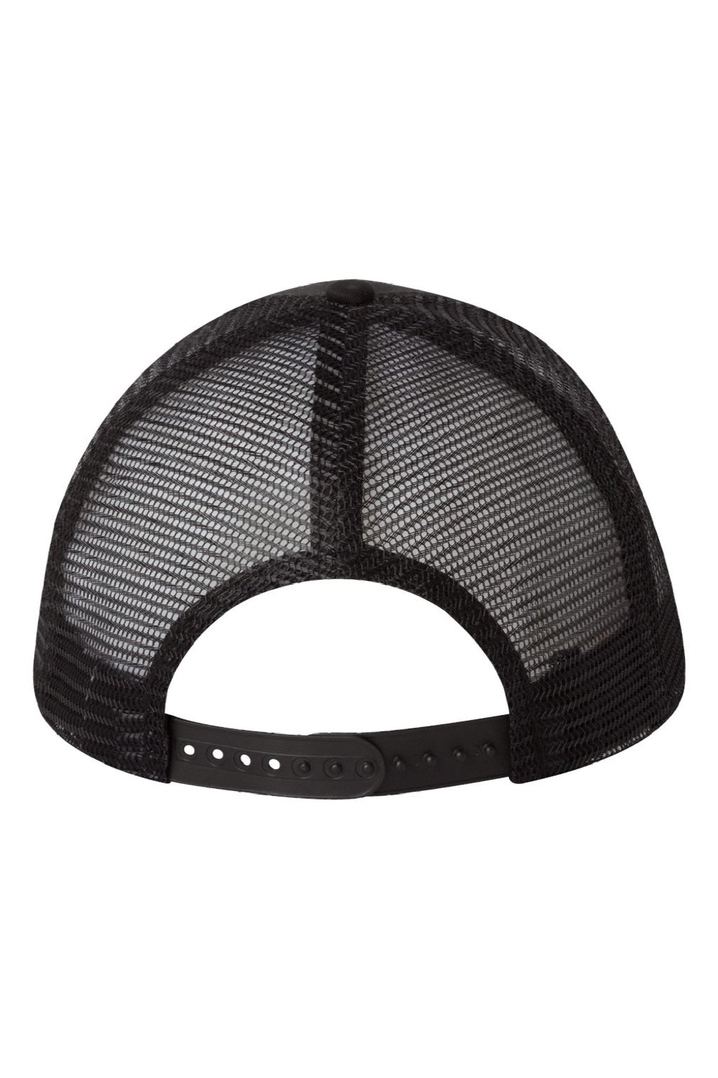 Valucap Hats VC400 Mens Mesh Back Twill Snapback Trucker Hat Black Flat Back