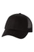 Valucap Hats VC400 Mens Mesh Back Twill Snapback Trucker Hat Black Flat Front